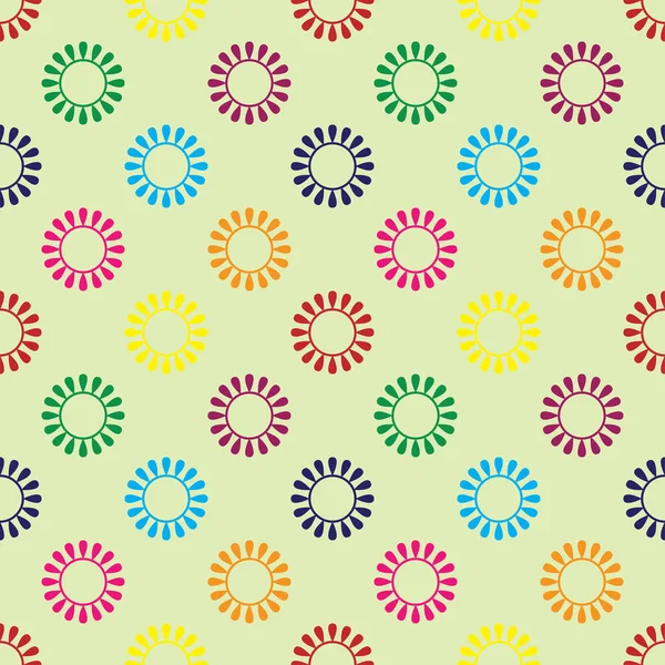 Multicolore Circulaire Petit Motif Floral Sans Couture Mandala Illustration Vectorielle — Image vectorielle