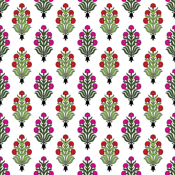 Floraler Hintergrund Nahtloses Muster Mit Floralen Motiven Schöne Illustration Roter — Stockvektor
