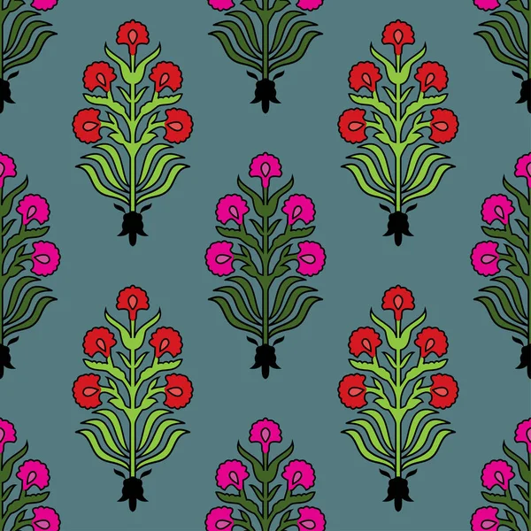 Floraler Hintergrund Nahtloses Muster Mit Floralen Motiven Schöne Illustration Roter — Stockvektor