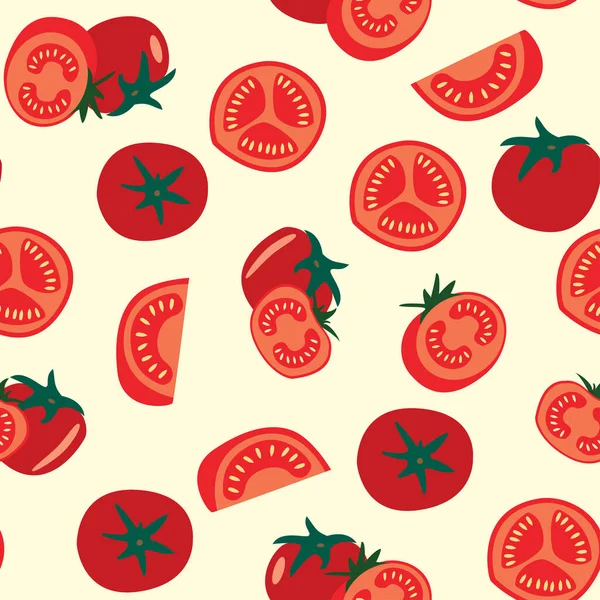 토마토물기 무늬가 배경에 있습니다 토마토 포장지 제품의 — 스톡 벡터