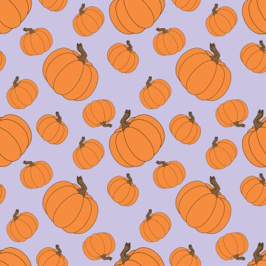 Kusursuz bir balkabağı deseni. Teşekkür etmek için kabak şeklindeydim. Kapak simgesi, t-shirt baskısı, simge, kumaş, etiket, pankart, baskı