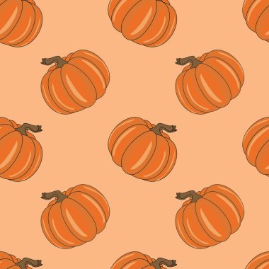 Kusursuz bir balkabağı deseni. Teşekkür etmek için kabak şeklindeydim. Kapak simgesi, t-shirt baskısı, simge, kumaş, etiket, pankart, baskı