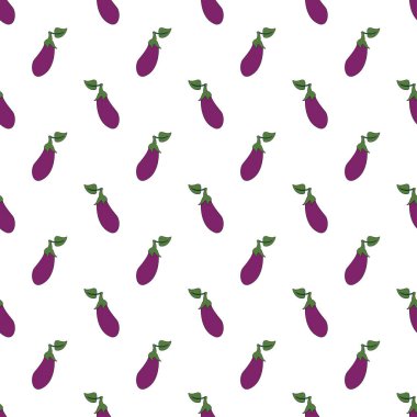 Olgun ve sağlıklı patlıcan pıtırtışı. El çizimi vejetaryen çizimi. Duvar kağıdı, modern tekstil tasarımı, baskı, restoran menüsü tasarımı, ambalaj, afiş vb..