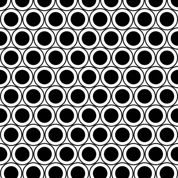 Черно Белая Бесшовная Геометрическая Текстура Круга — стоковый вектор