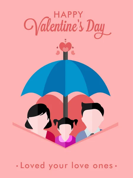Loved your love ones.Greeting, poster, banner and card for celebrating valentines day with your love ones.Happy valentines day — Stock vektor
