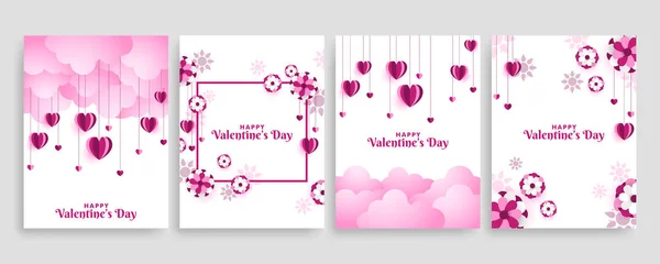 Valentine's day poster, banner, card design set.