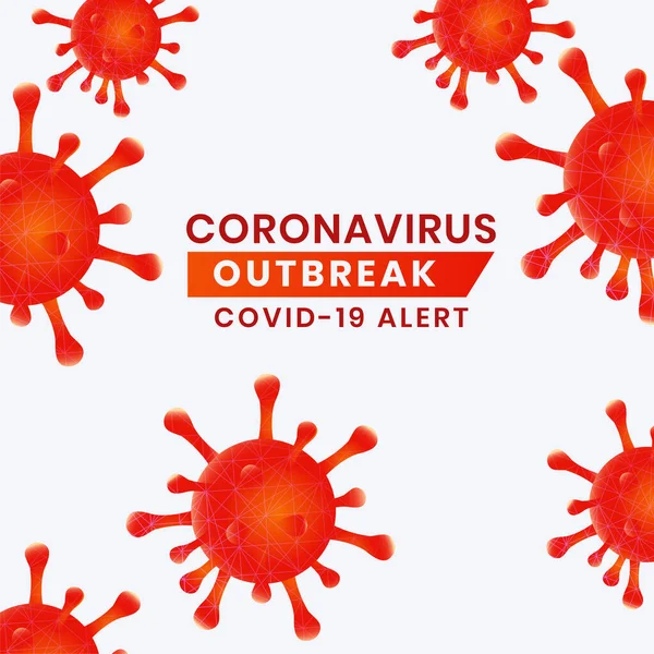 Novel Coronavirus 2019 Ncov 病毒Covid Ncp Coronavirus Ncov标记为单链Rna病毒 3D红病毒细胞背景危险符号 — 图库矢量图片