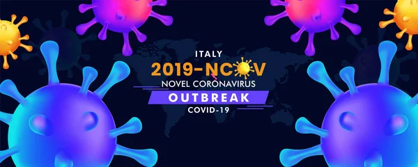 意大利Covid 19疫情爆发摘要横幅 网页设计概念新颖的Coronavirus 2019 Ncov — 图库矢量图片