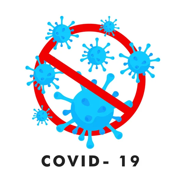 Symbol Für Stopp Coronavirus Mit Coronavirus Coolor Symbolen Covid Coronavirus — Stockvektor