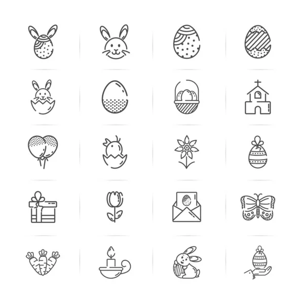 Felices Iconos Carrera Pascua Establecidos Sobre Fondo Blanco Iconos Doodle — Vector de stock