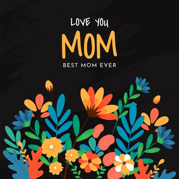 Happy Mother Day Illustration Beautiful Floral Wallpaper Greeting Card Template — Stock Vector