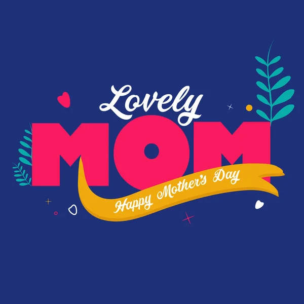 Lovely Mom Typography Design Concept Uses Emblem Badges Typography Design — Stock Vector