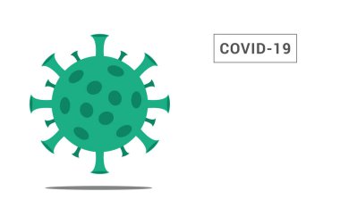 Beyaz arka planda izole edilmiş COVID-19 enfeksiyonunun vektör çizimi. Coronavirus konsepti