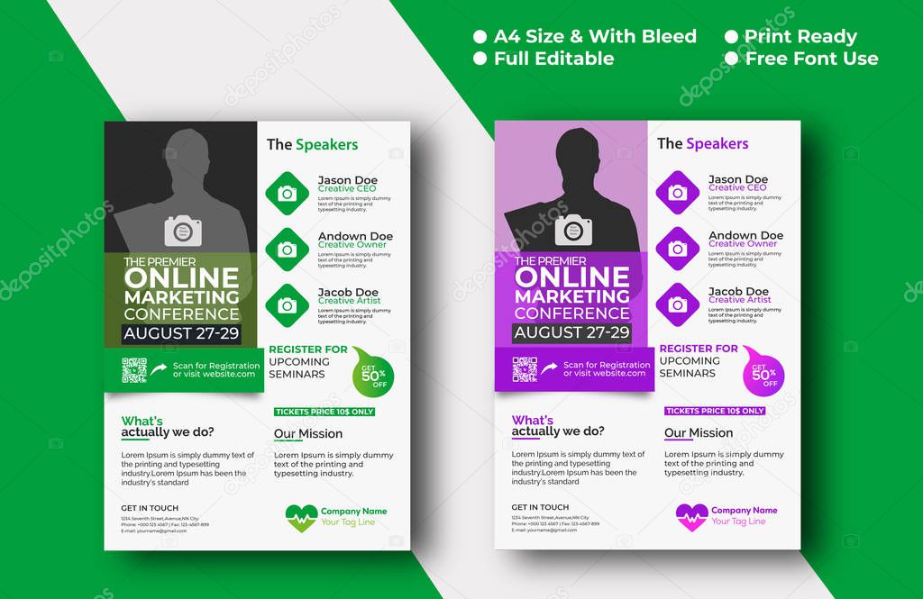 Business Flyer Layout with 2 color variation template