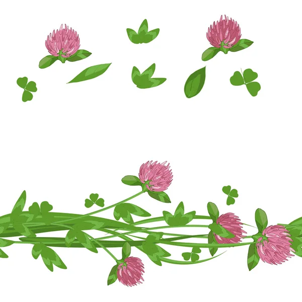 Cúbrete Trébol Bruch Floral Vectorial — Vector de stock