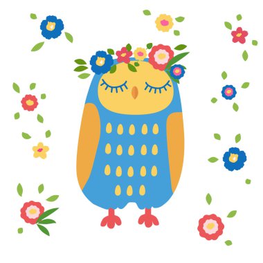 Uyuyan baykuşlar. Özgeçmiş, kart, poster, afiş, tekstil baskıları, kapak, web tasarımı. 