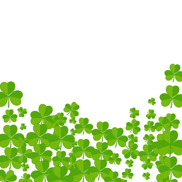 Saint Patrick Day Hintergrund Mit Grünen Blättern Von Kleeblatt Vektorillustration — Stockvektor