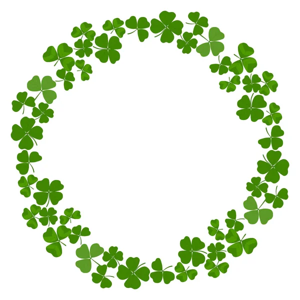 Saint Patrick Dag Bakgrund Med Gröna Blad Trefolie Klöver Vektorillustration — Stock vektor