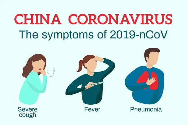 Coronovirus 2019-ncov症状海报. — 图库矢量图片