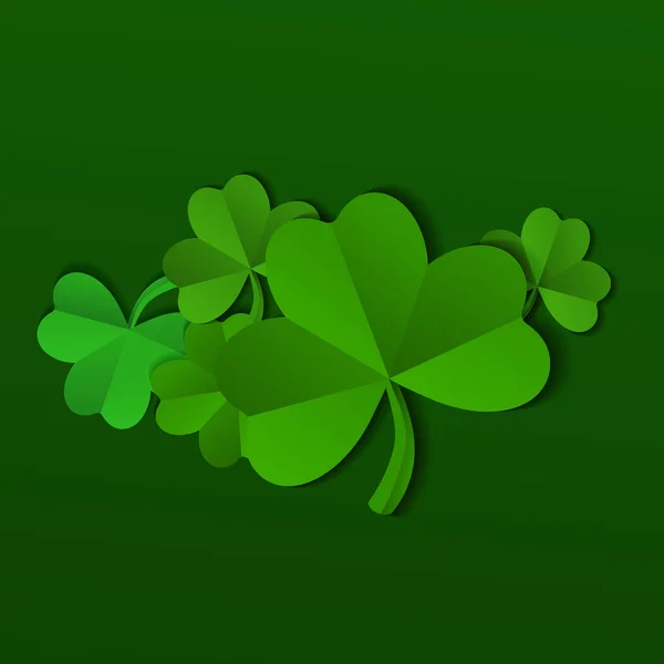 Shamrock en estilo Paper Cut. Día de San Patricio elemento de diseño, vector — Archivo Imágenes Vectoriales