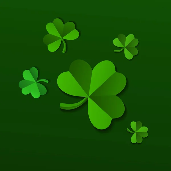 Shamrock en estilo Paper Cut. Día de San Patricio elemento de diseño, vector — Archivo Imágenes Vectoriales