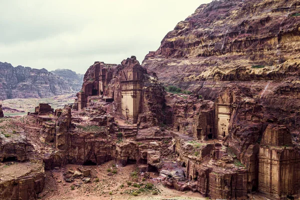 Ancienne Ville Petra Jordanie Une Ville Sculptée Dans Rocher Grottes — Photo