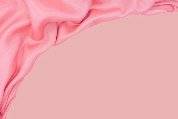 Primer Plano Seda Rosa Lujo Suave Elegante Hermosa Tela Satén — Foto de Stock