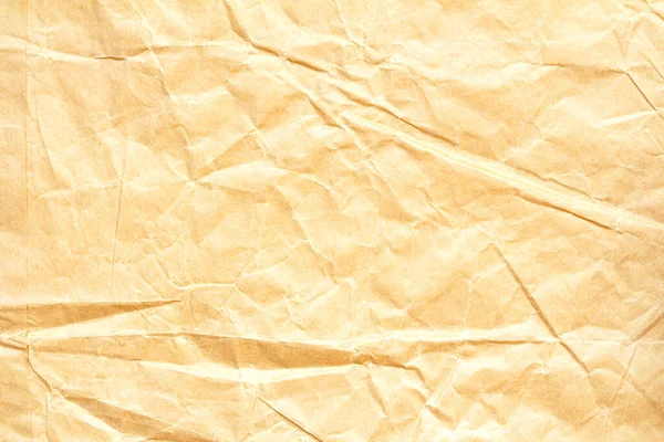 Background Crumpled Yellow Craft Paper Space Writing — Stock Photo, Image