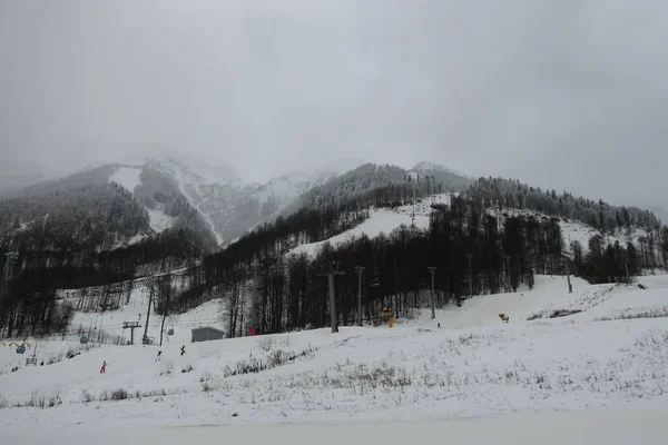 Nebbia Montagna Krasnaya Polyana — Foto Stock