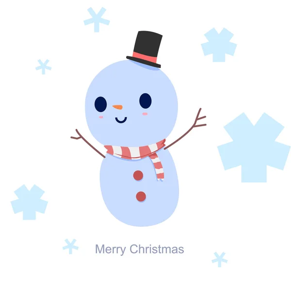 Feliz boneco de neve ilustração vetorial para o Natal — Vetor de Stock