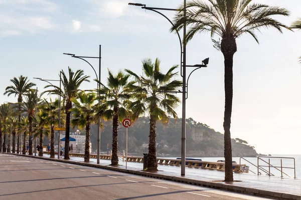 Paseo Marítimo Localidad Turística Lloret Mar Sol Mañana Lloret Mar — Foto de Stock