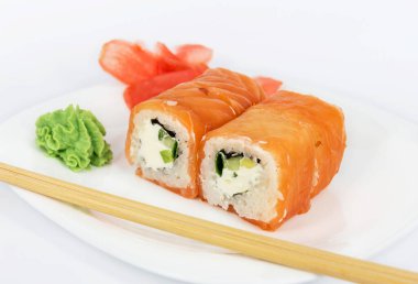 Philadelphia beyaz bir arka planda, izole edilmiş. Yakın plan..