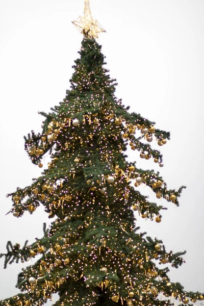 Juguete Decorado Del Árbol Navidad Dorado —  Fotos de Stock