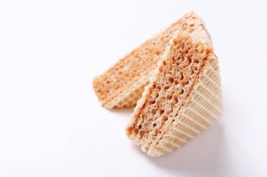 Beyaz arka planda tatlı waffle kekleri