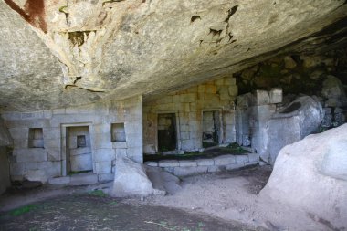 Maço Picchu, Peru 'nun İnka şehri. Ay tapınağı.
