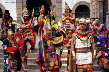 Inti Raymi festival, Cusco, Coricanhca, Peru clipart