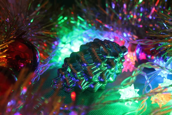 Karácsonyi Dekorációk Hogy Hozzon Létre Egy Újévi Ünnepi Hangulat — Stock Fotó