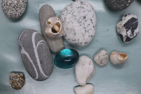 İç tasarım için deniz çakıl taşları.