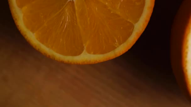 Naranja Fresca Receta Rodajas Naranjas Rotación — Vídeo de stock