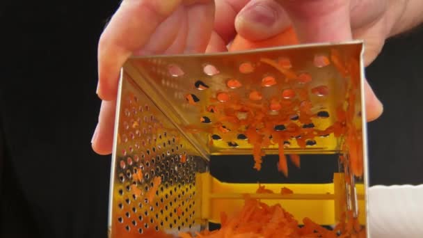 Hand Rubbing Carrot Grater Reverse Side Grater — Stock Video