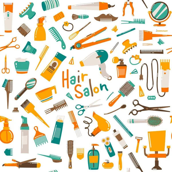 Saç kesimi, manikür, makyaj, saç boyası, kuaförlük, profesyonel güzellik aletleri ve ekipman. Beyaz arka planda izole edilmiş elle boğulma tarzında güzel bir moda çizimi