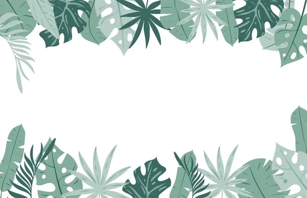 Orman arka planı. Tropik yaprak çerçevesi. Yağmur ormanları yeşillik bitkileri, yeşil çimen ağaçları.