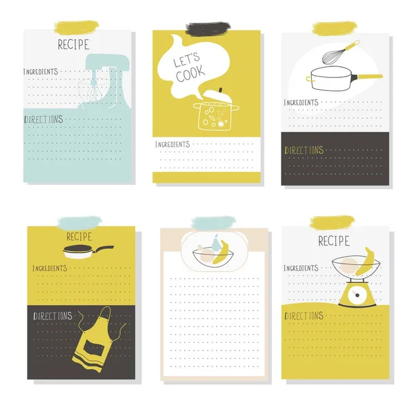 Büyük Tarif Yaratıcısı. Yemek kitabı için 6 şablon. Restoranlar için Menü Oluşturucu. Vektör İllüstrasyonu
