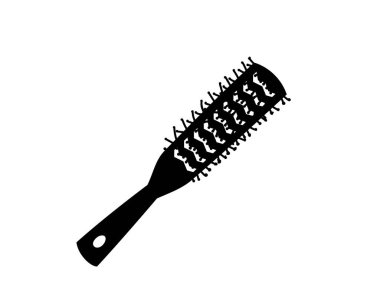 Beyaz arka planda siyah saç fırçası. Vektör illüstrasyonu.