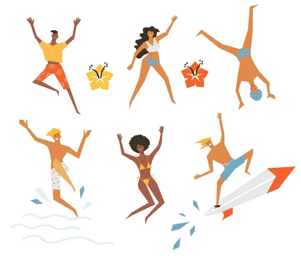 Plaj manzaralı mutlu arkadaşlar..