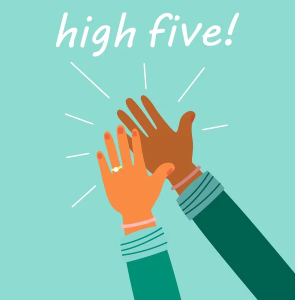 Two hands giving a high five — Stock Vector