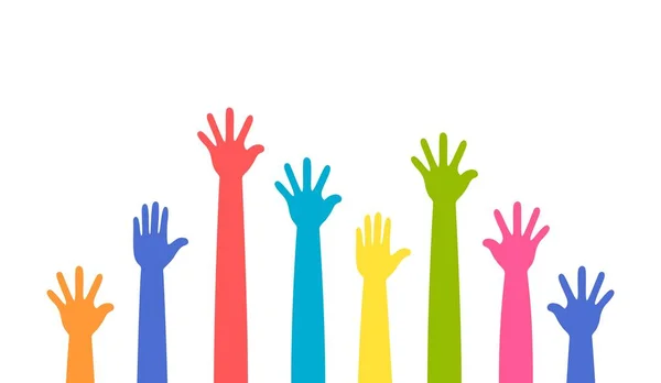 Renkli eller ayarlandı, vektör illüstrasyonu