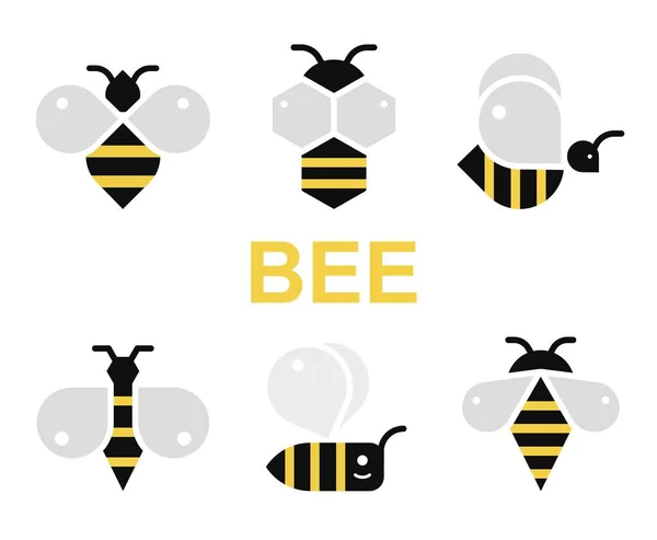 Bee and honey vector line icons set Stock Vector