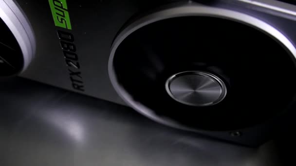 高质量的视频 专注于新的Nvidia Geforce图形卡Rtx2080 Super — 图库视频影像