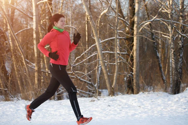 Kép a barna egységes reggel futni a téli sportok — Stock Fotó